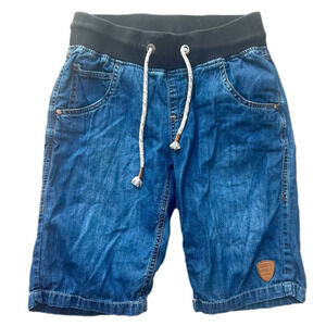 SAM73 Boy’s Euro Lightweight Denim Shorts With Soft Ribbed Waist, Preloved